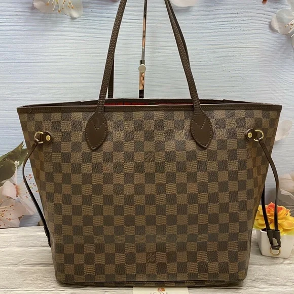 โค๏ธโ๐ฉนSOLDโค๏ธโ๐ฉน Louis Vuitton Neverfull MM Damier Ebene Cherry Red Tote Bag(SP0069) - Picture 11 of 12